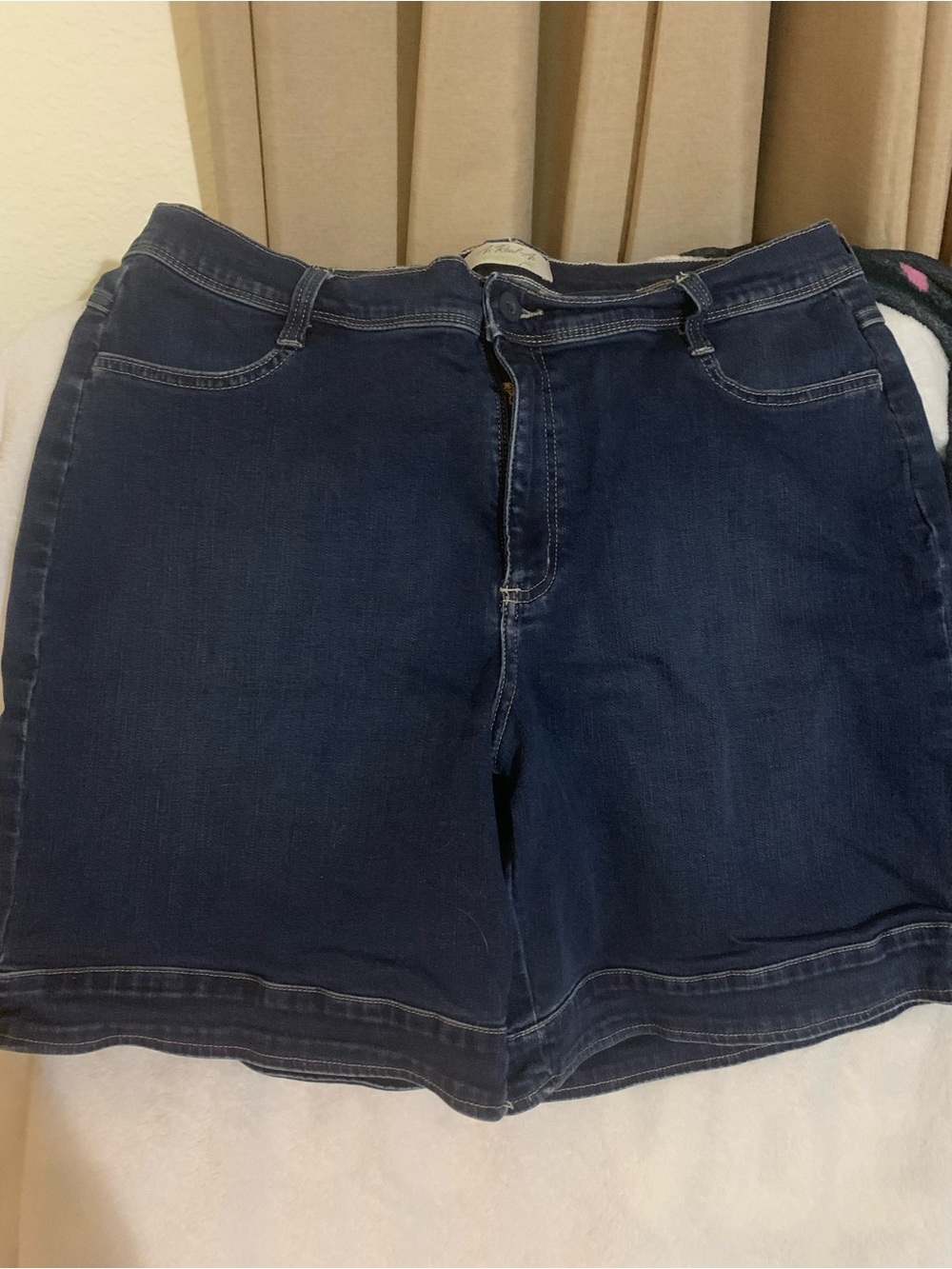 Wrangler Dark Blue Mid-Rise Denim Shorts